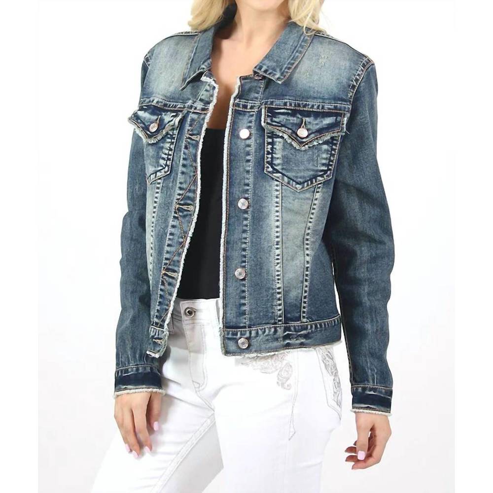 NEW GRACE IN LA vintage denim jacket in medium wash